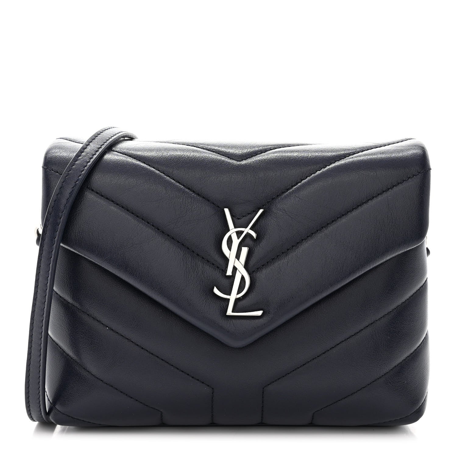 Saint Laurent Calfskin Y Quilted Monogram Toy Loulou Chain Satchel Medium Blue 1 of 13