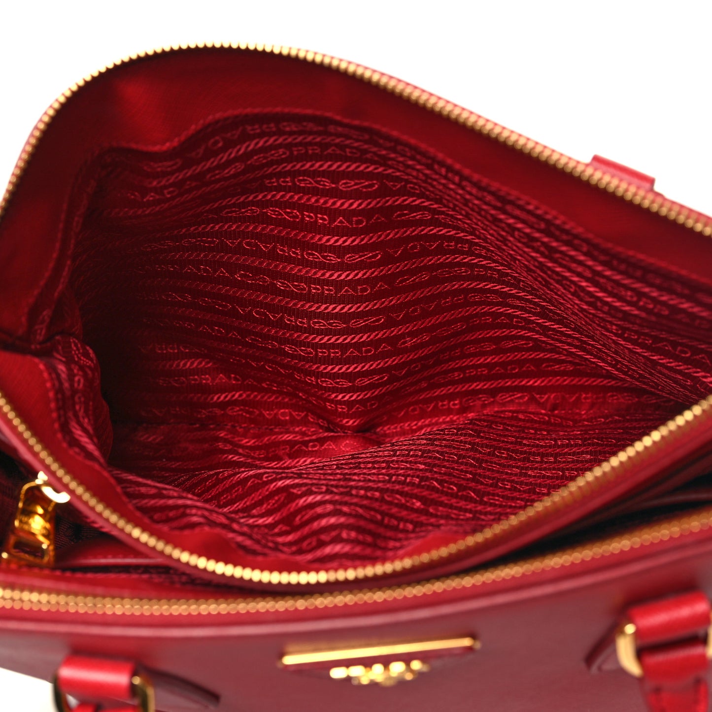 Saffiano Lux Large Galleria Double Zip Tote Fuoco