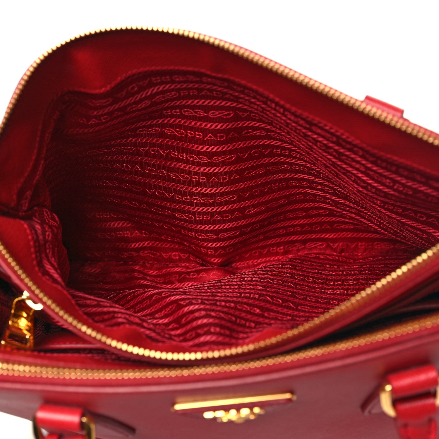 Prada Saffiano Lux Large Galleria Double Zip Tote Fuoco 7 of 14