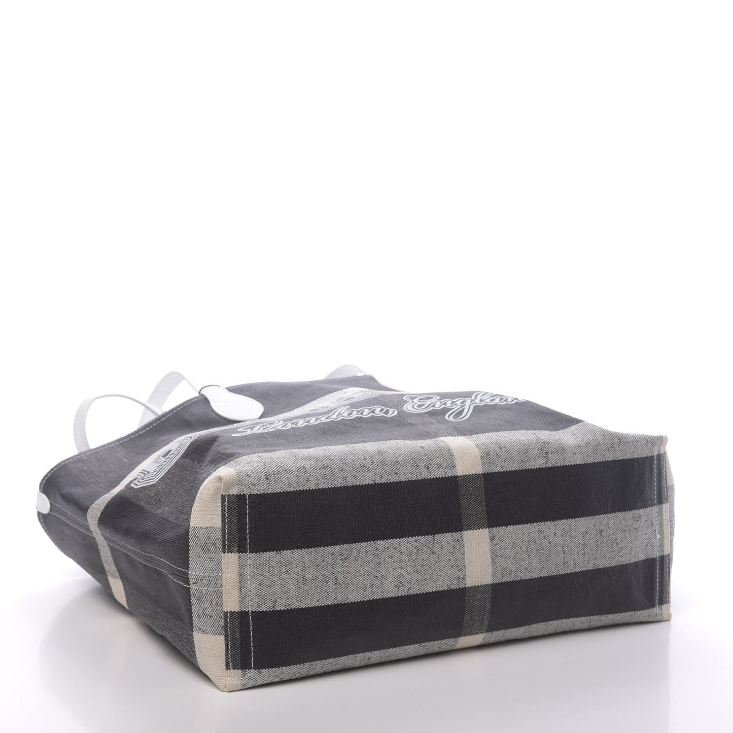 Coated Canvas Mega Check Medium Doodle Tote Black White
