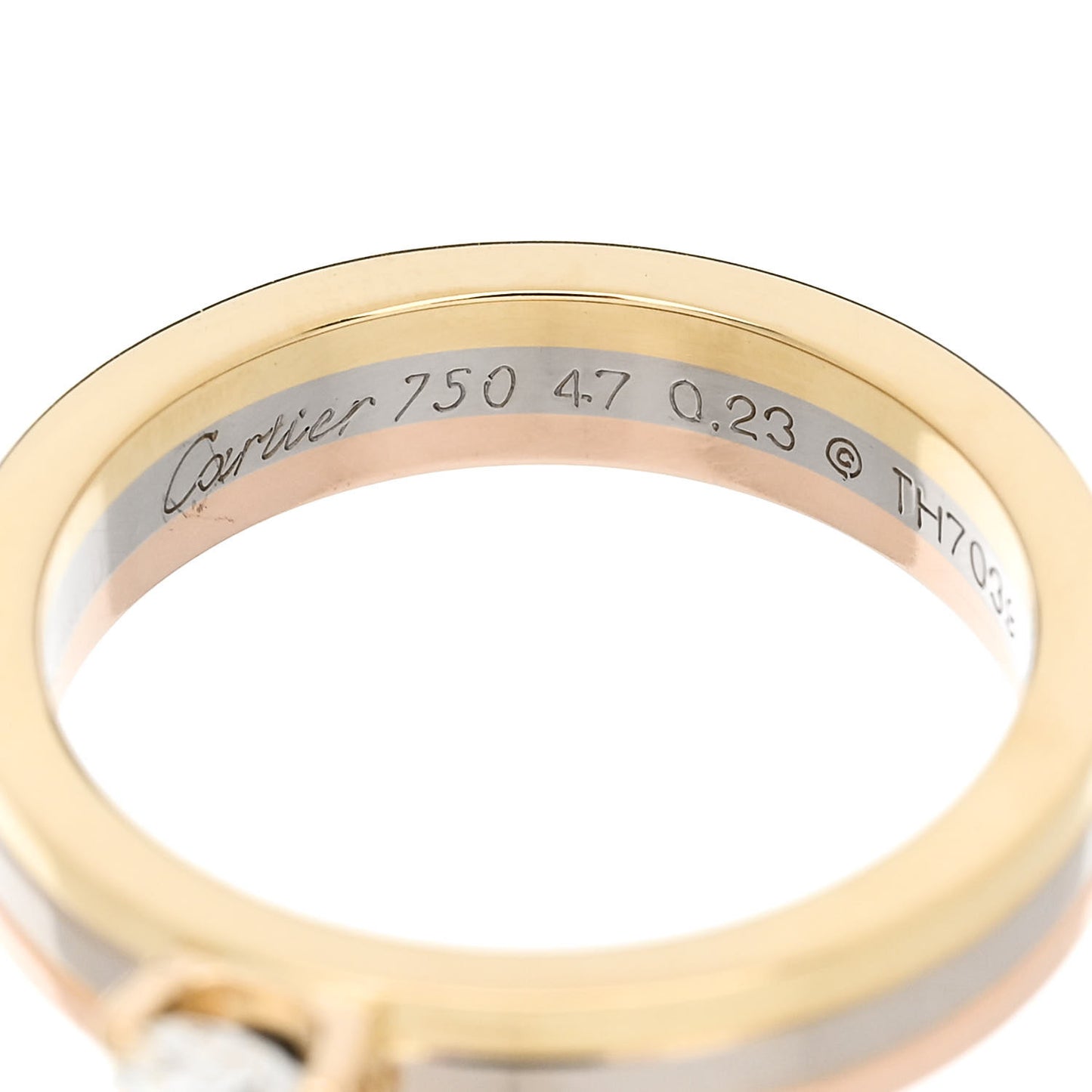 18K Pink Yellow White Gold Diamond .23ct Solitaire Trinity Engagement Ring 47 4