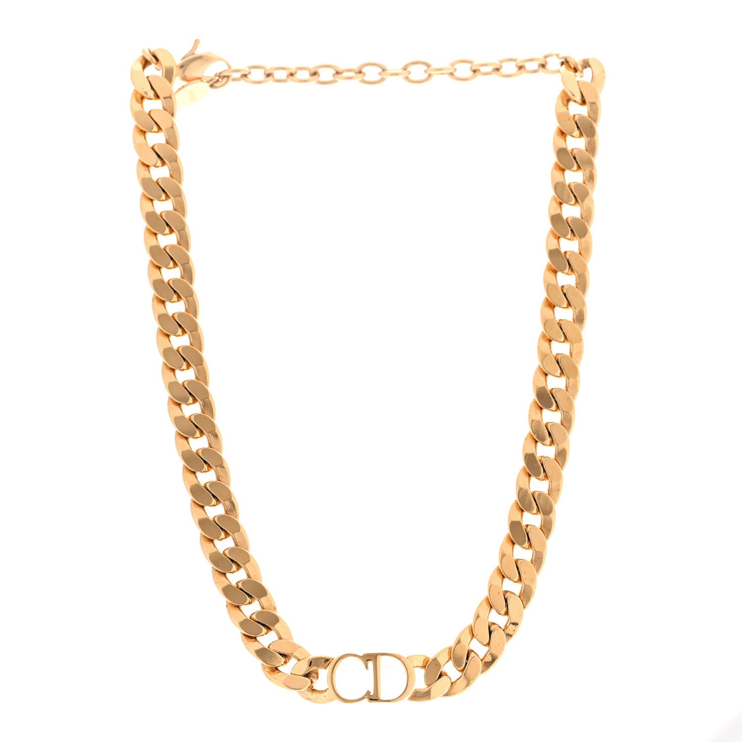 Christian Dior Metal Danseuse Etoile Chain Choker Necklace Gold 3 of 5