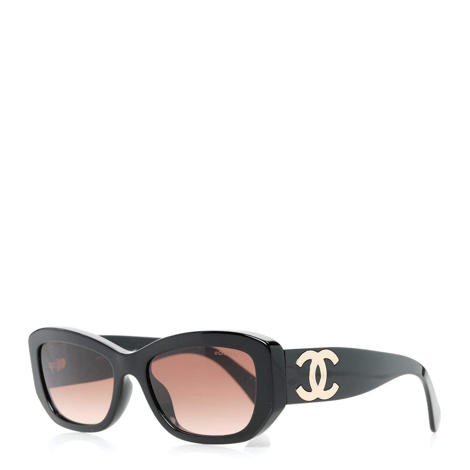 CHANEL Gradient Black and Brown Sunglasses Chanel Black Square Sunglasses with Brown Gradient Lenses  main image 2