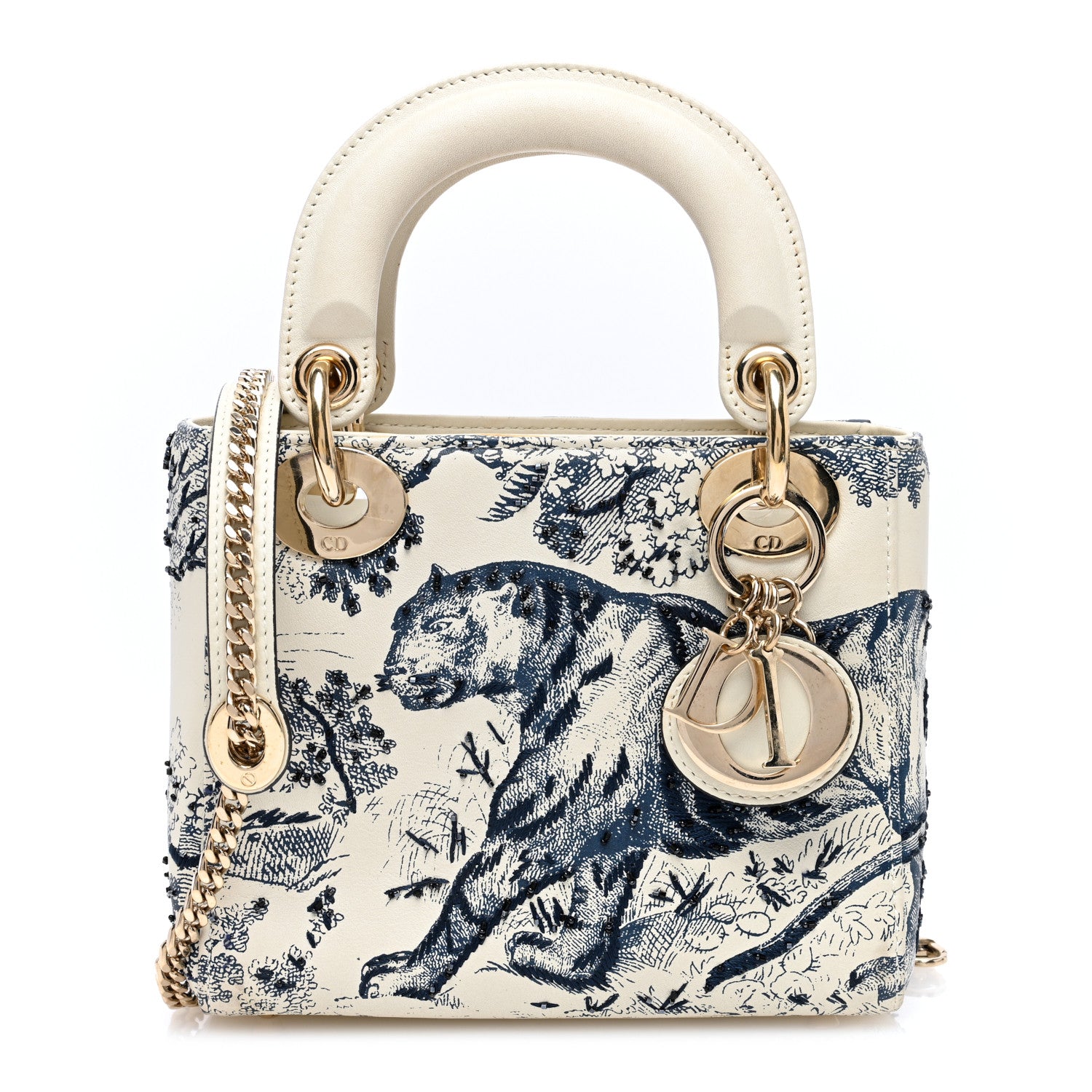 Christian Dior Calfskin Toile de Jouy Mini Lady Dior Blue 1 of 10
