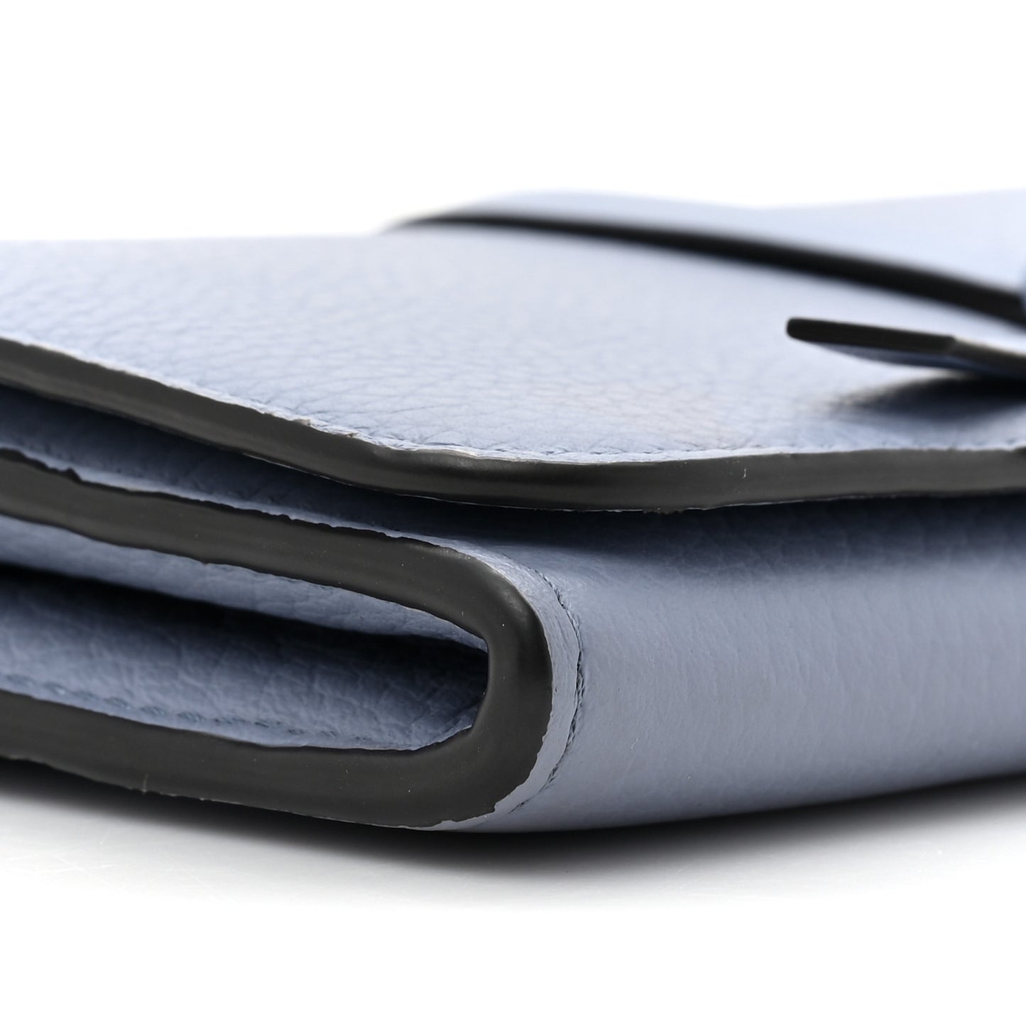 Calfskin Alphabet Long Wallet Smokey Blue