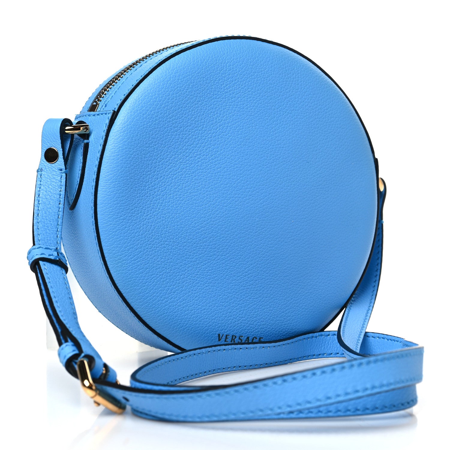 Versace Calfskin La Medusa Round Camera Bag Light Blue 3 of 9