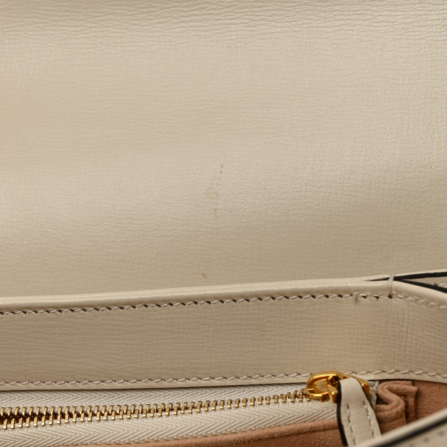 GG Supreme Monogram Horsebit 1955 Shoulder Bag Beige Mystic White