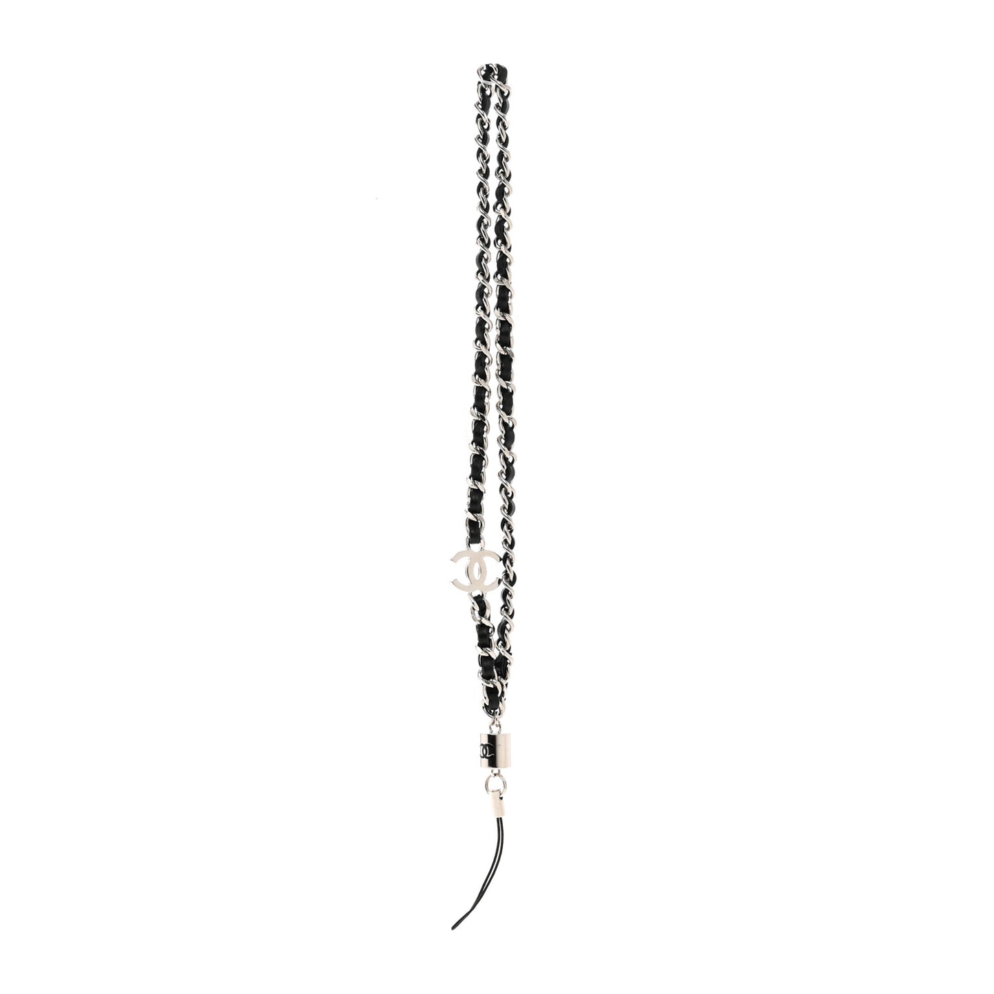 Metal Lambskin Phone Wristlet Black