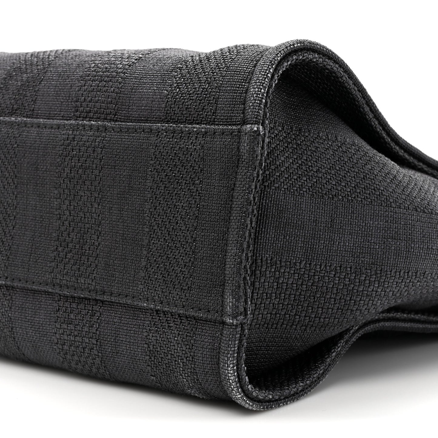 Mixed Fibers Striped Small Deauville Tote Black
