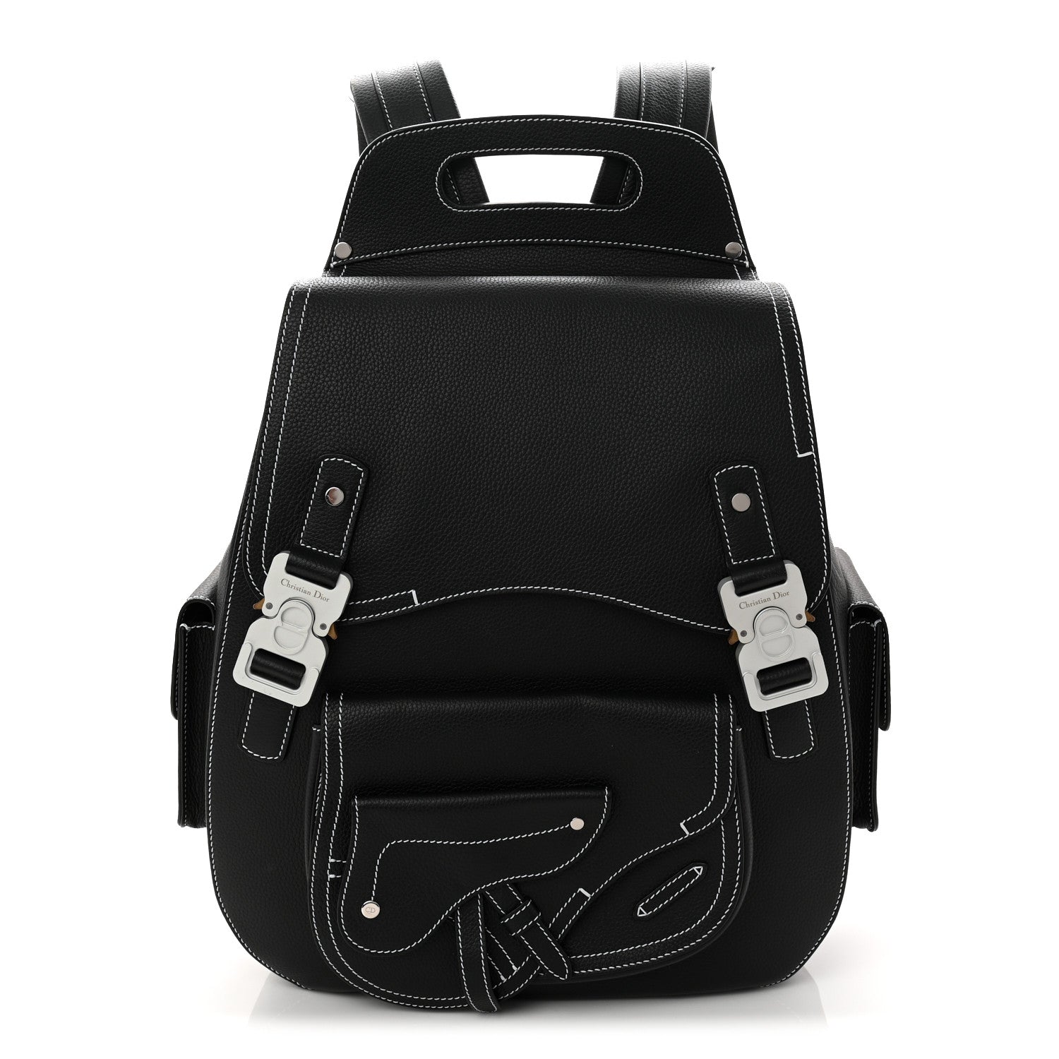christian dior leather backpack DIOR - Maxi Gallop Backpack Black Grained Calfskin