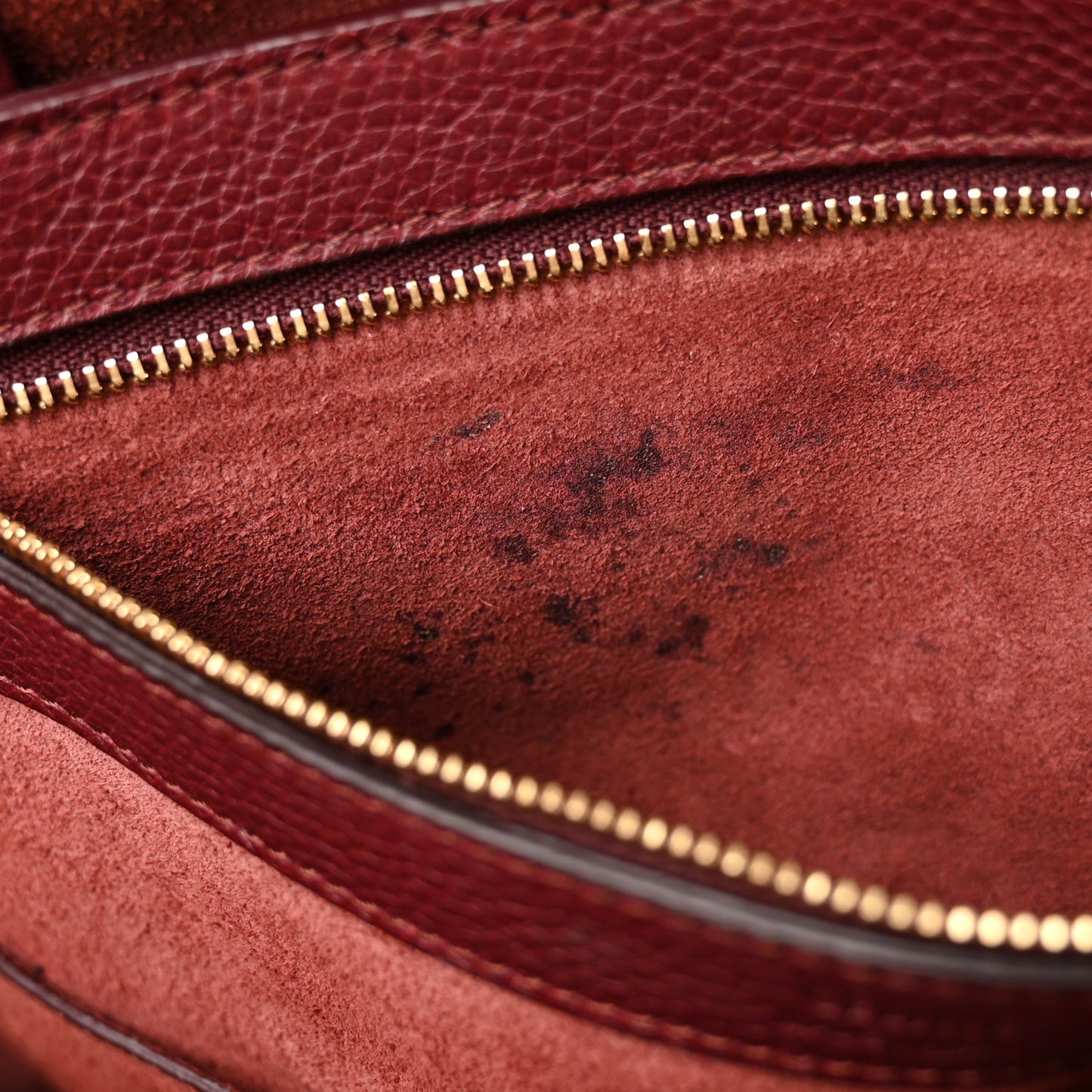 Soft Grained Calfskin Small Belt Cabas Phantom Burgundy