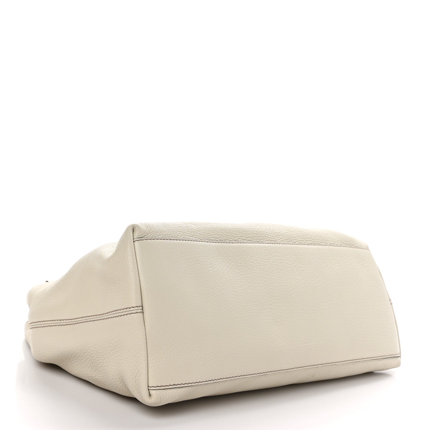 Pebbled Calfskin Medium Soho Chain Shoulder Bag Off White