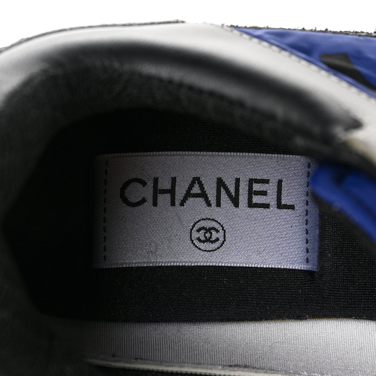 Nylon Calfskin CC Sneakers 39 Blue Black Grey