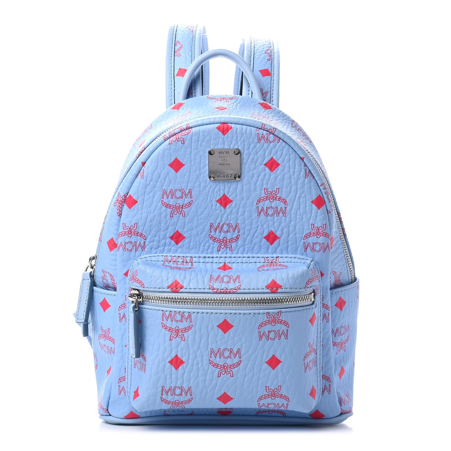 authentic mcm mini backpack MCM Visetos Mini Stark Backpack Light Blue Red 883156 – FASHIONPHILE