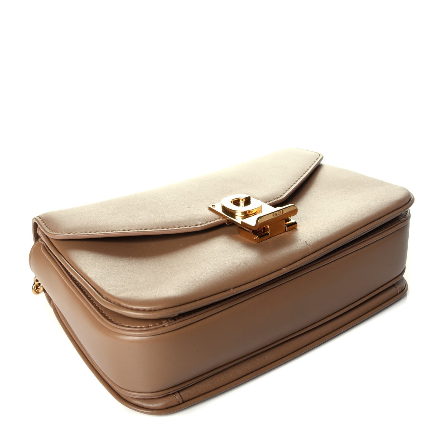 Shiny Calfskin Medium C Bag Light Camel