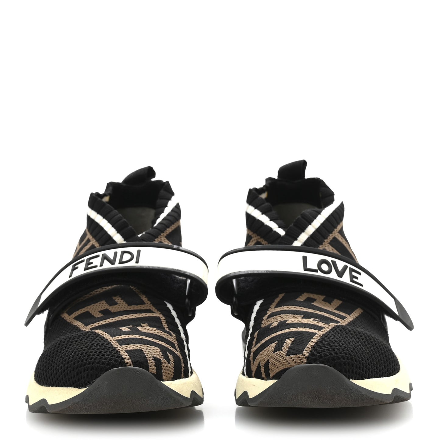 Stretch Yarn FF Stiff Band Rockoko Sneakers 35 Black White Tobacco
