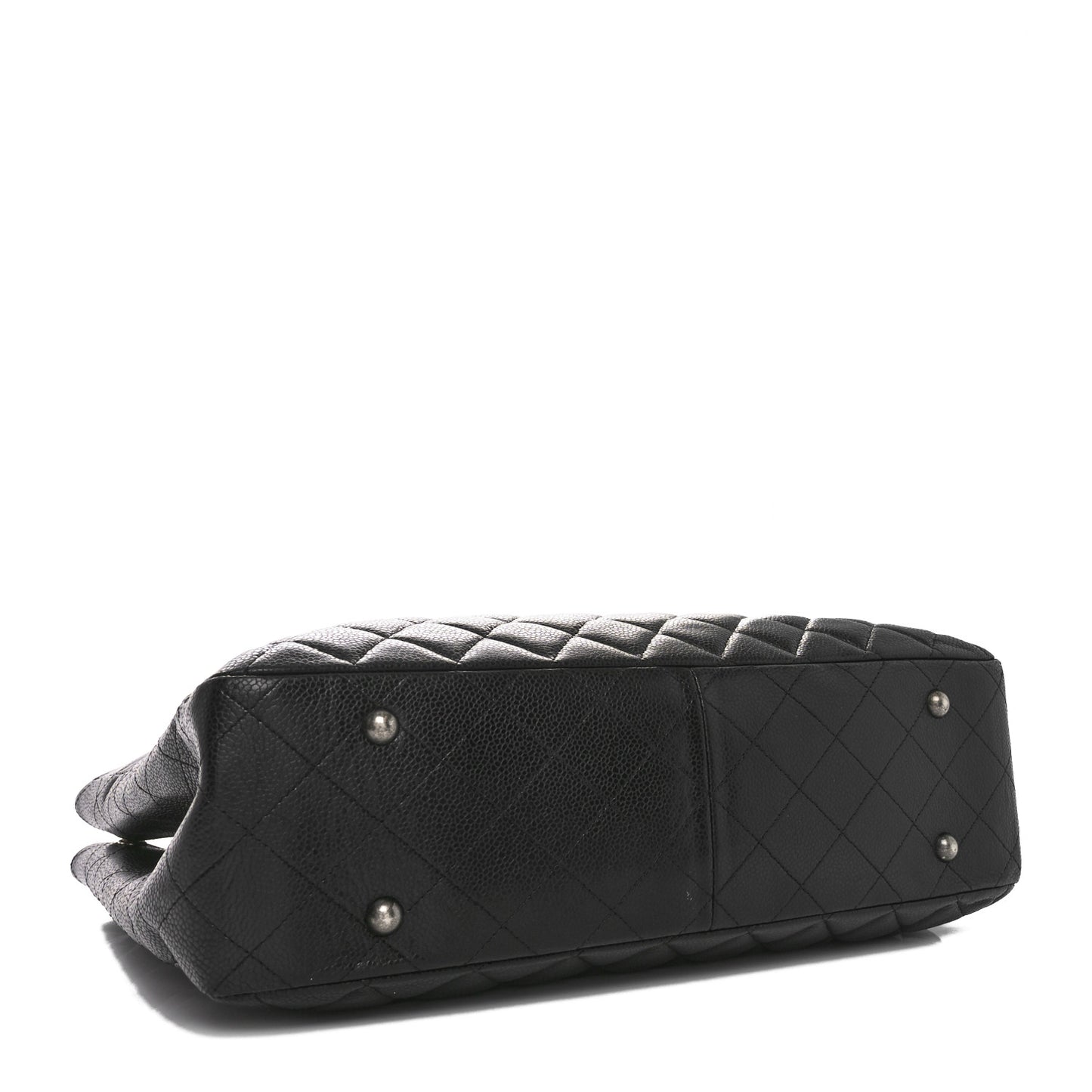 Caviar Quilted Large Shopping Tote Black
