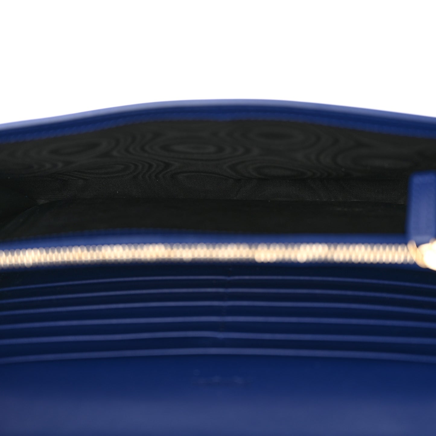 Patent Calfskin Belle de Jour Chain Clutch Blue