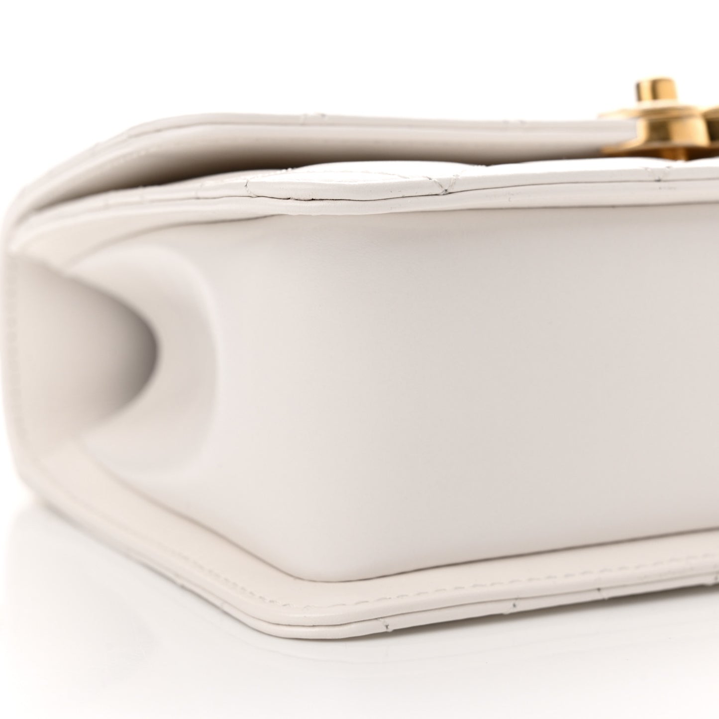Calfskin Quilted Perfect Fit Flap White