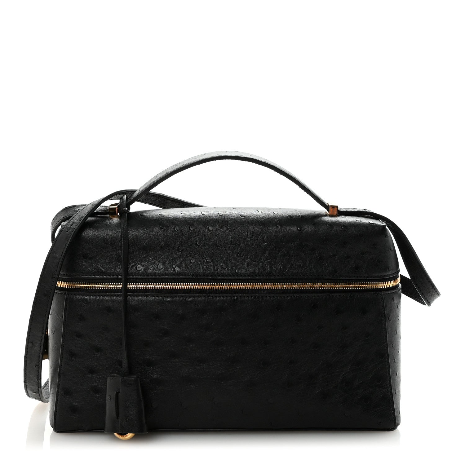 Loro Piana Ostrich Extra Bag L27 Black 1856911 – FASHIONPHILE