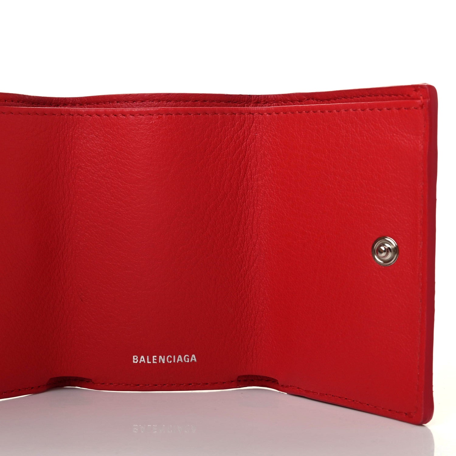 Balenciaga Calfskin Mini Papier Wallet Rouge Tango 5 of 8
