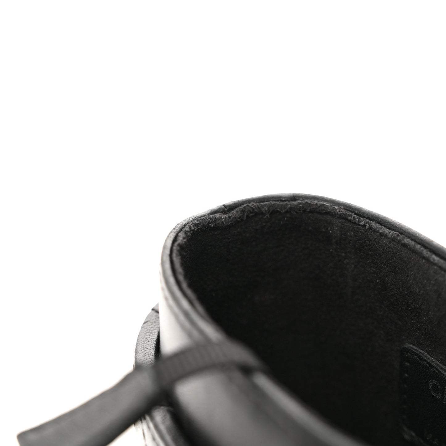 Lambskin Quilted Chain Around Phone Holder Black