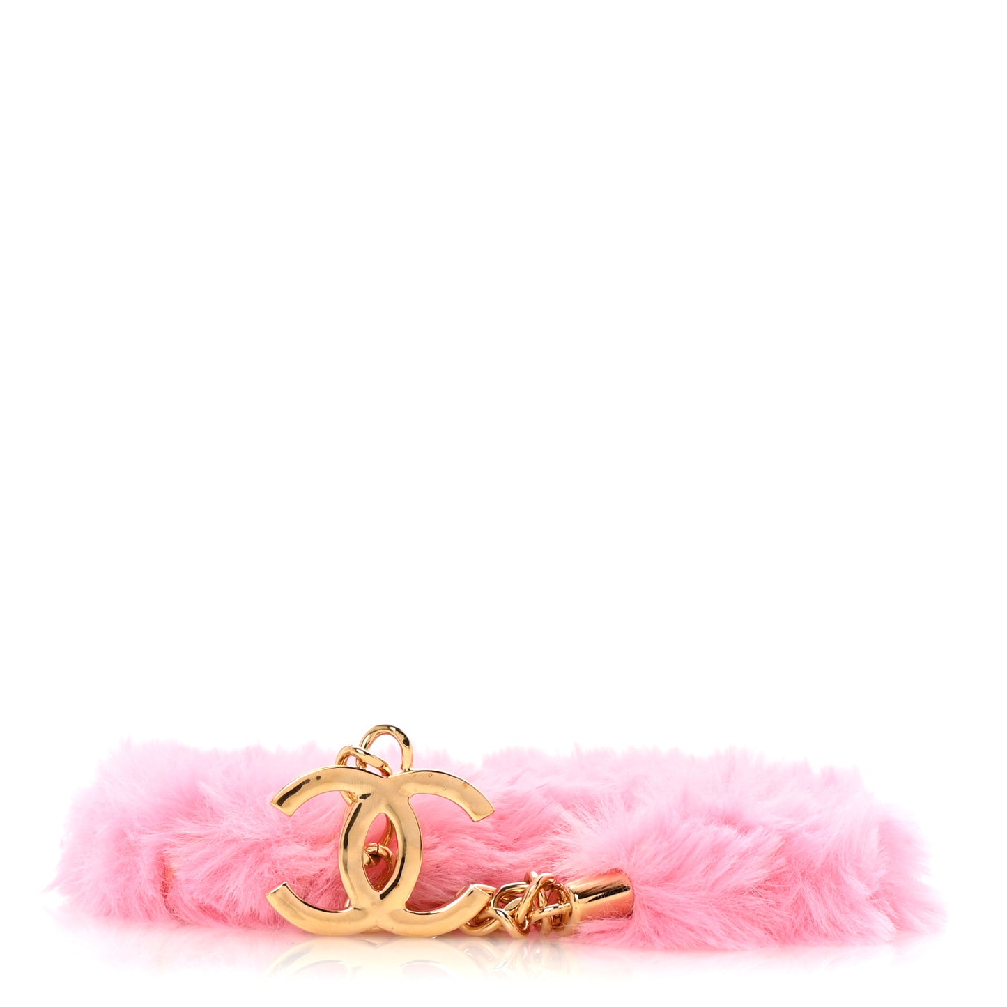 Fur CC Chain Belt 75 Gold Pink