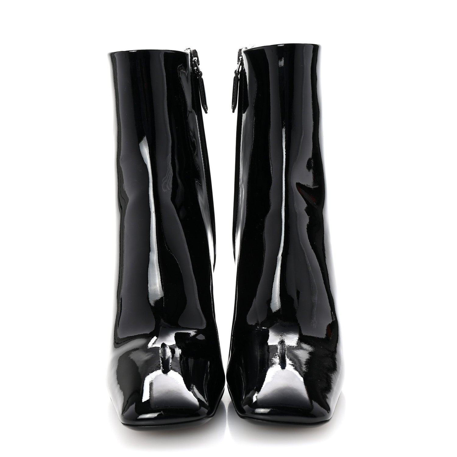 Prada Vernice Square Ankle Boots 35 Black 3 of 8