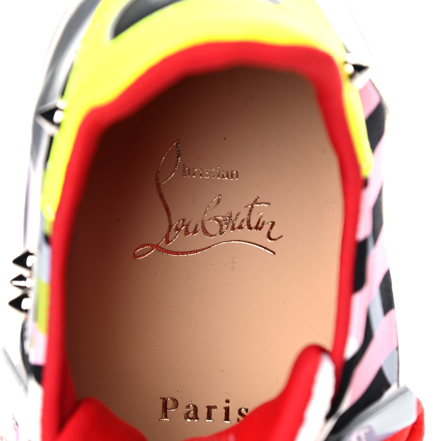 Christian Louboutin Neoprene Specchio Laser Donna Red Runner Spike Flat Sneaker 37.5 Multicolor 9 of 15