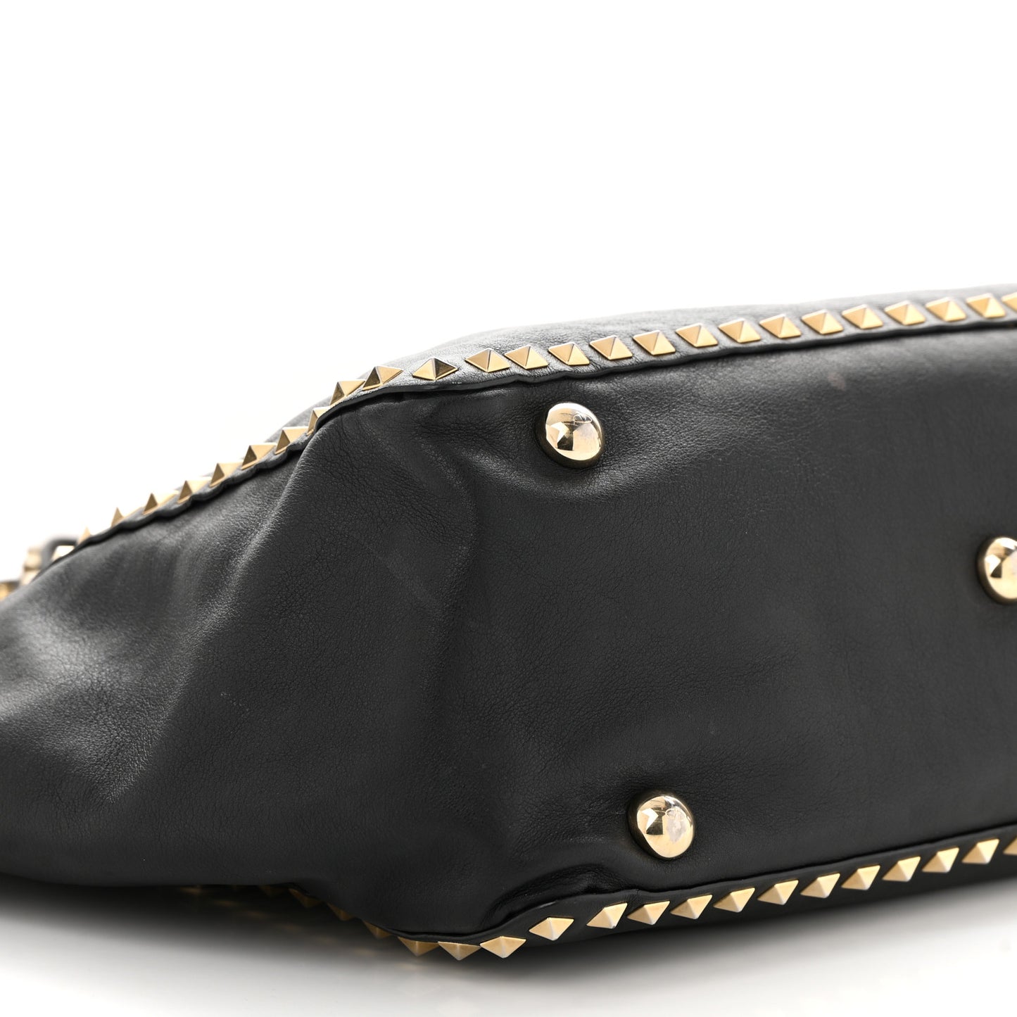 Vitello Medium Rockstud Tote Black