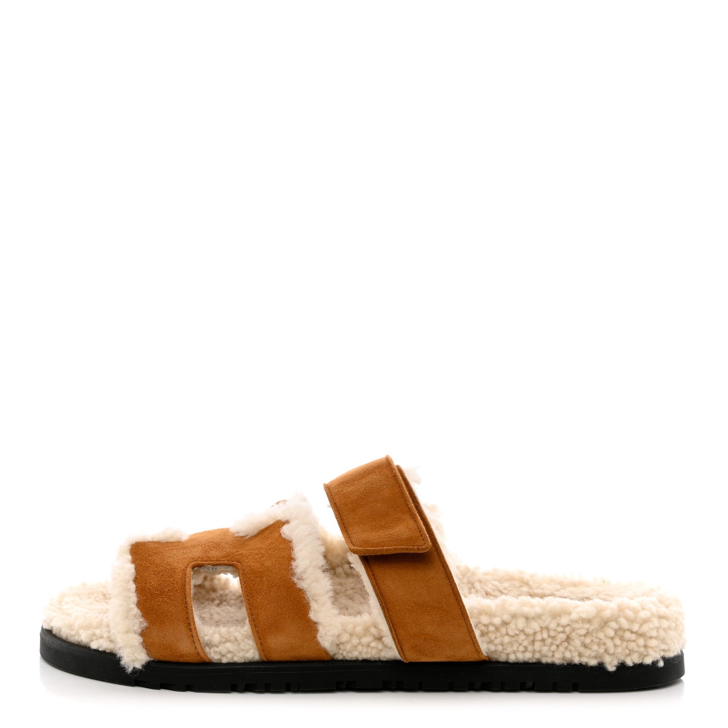 Suede Goatskin Woolskin Womens Chypre Sandals 39 Brun Fume Ecru