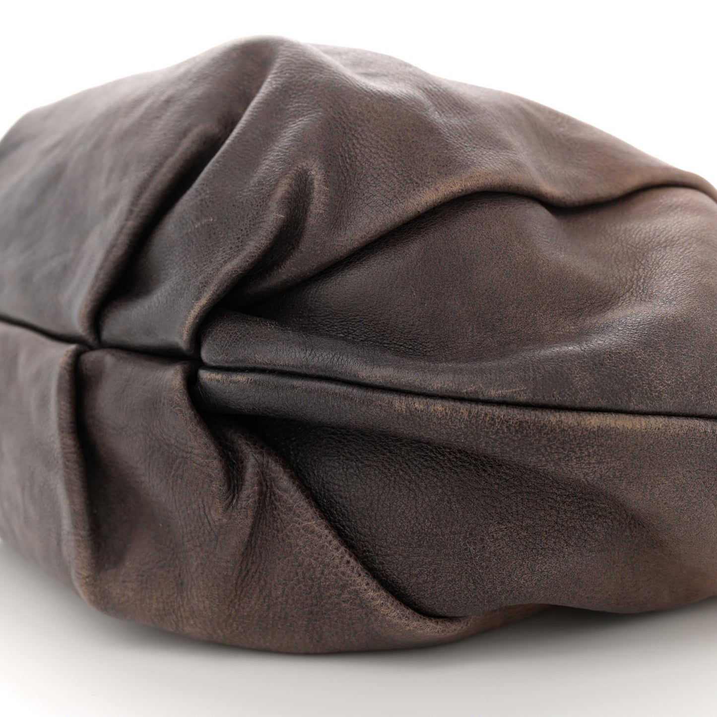 Glace Calfskin Pleated Hobo Fumo Sfumato
