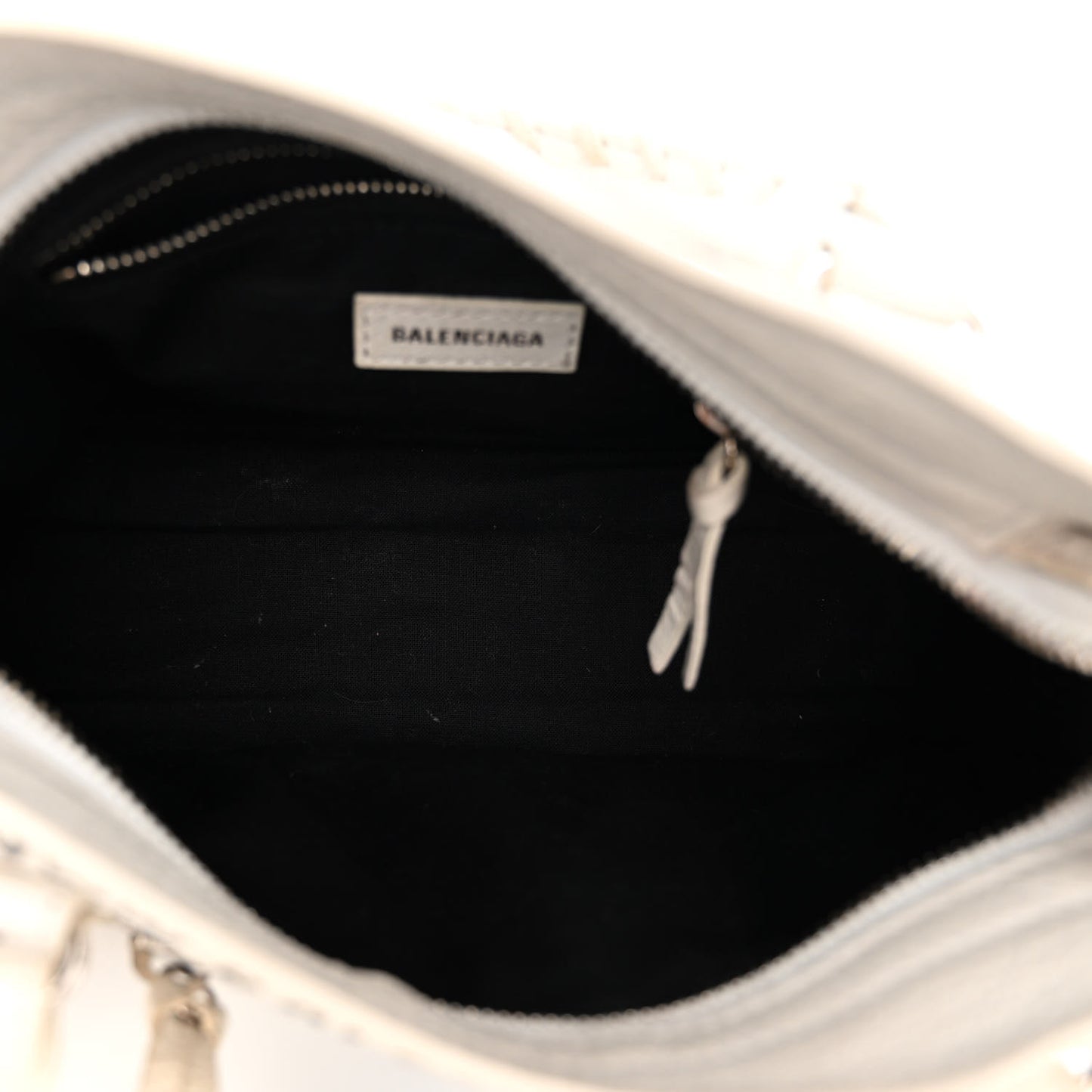 Agneau Arena Graffiti All Over Classic Silver Hardware Mini City White Black