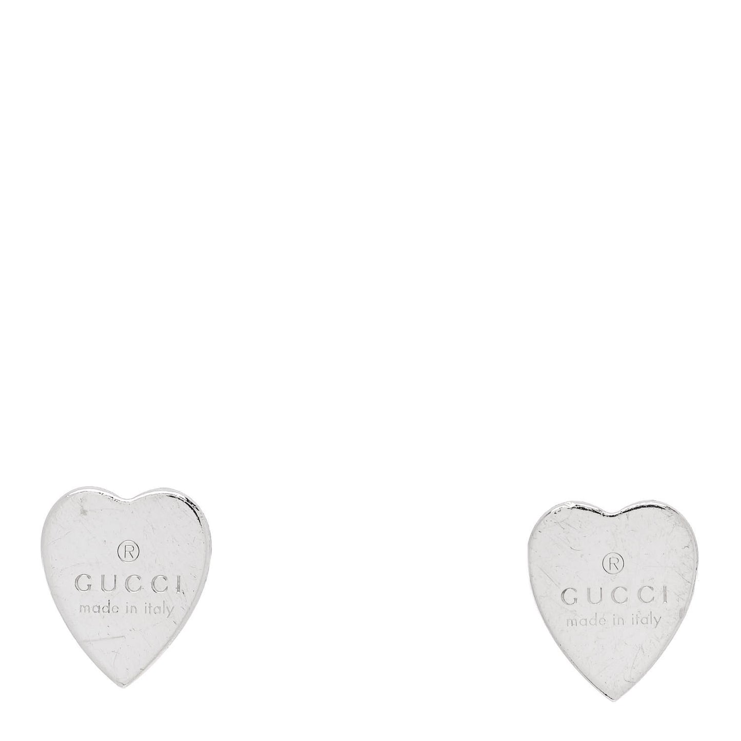 Sterling Silver Trademark Heart Stud Earrings
