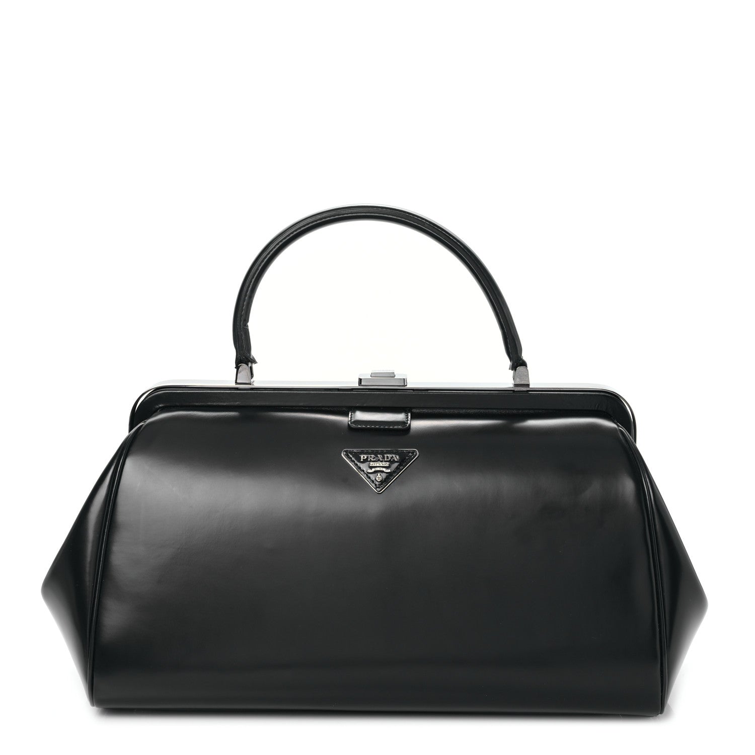 Prada Spazzolato Frame Bag Black 1450498 – FASHIONPHILE