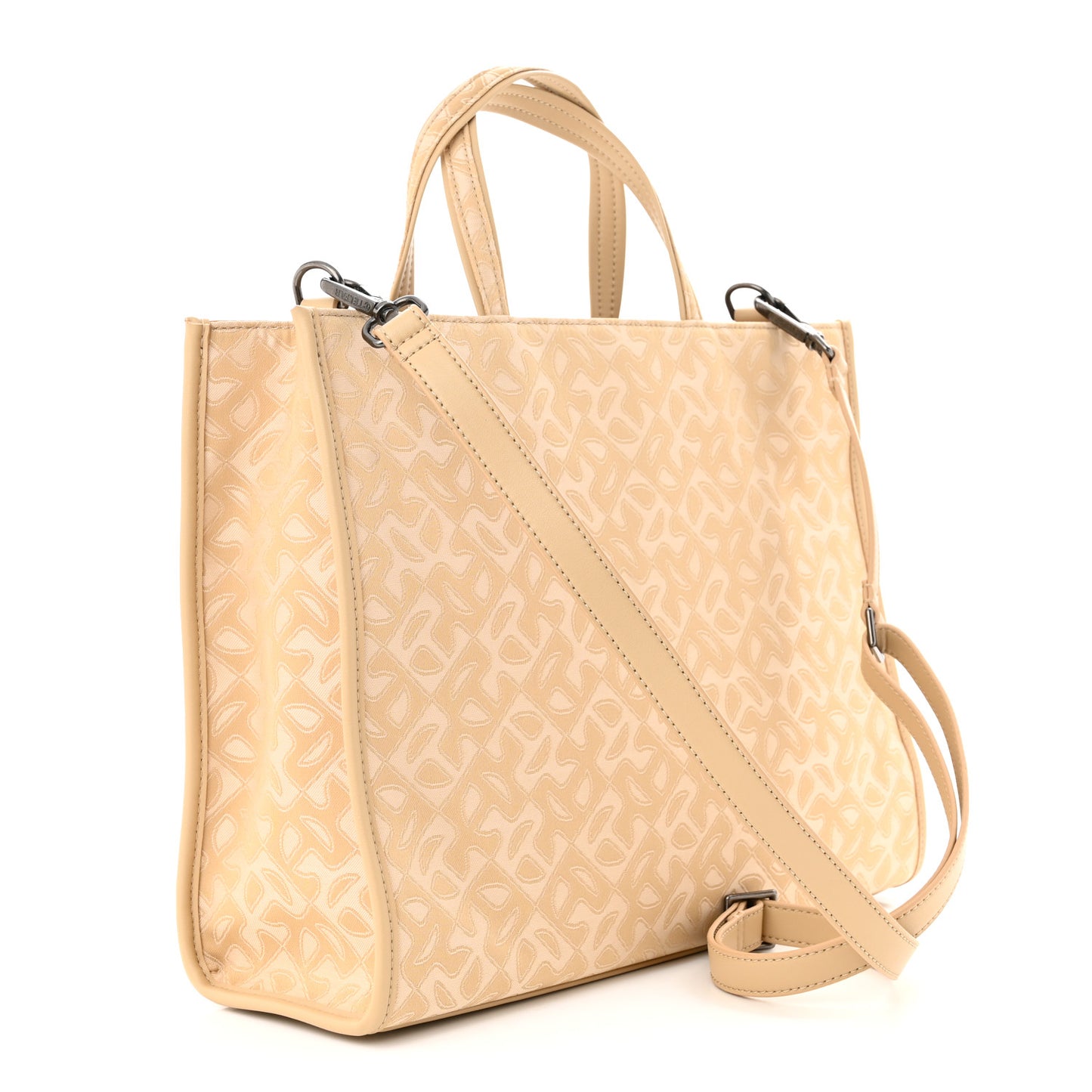 Monogram Jacquard Medium Shopping Bag Cream