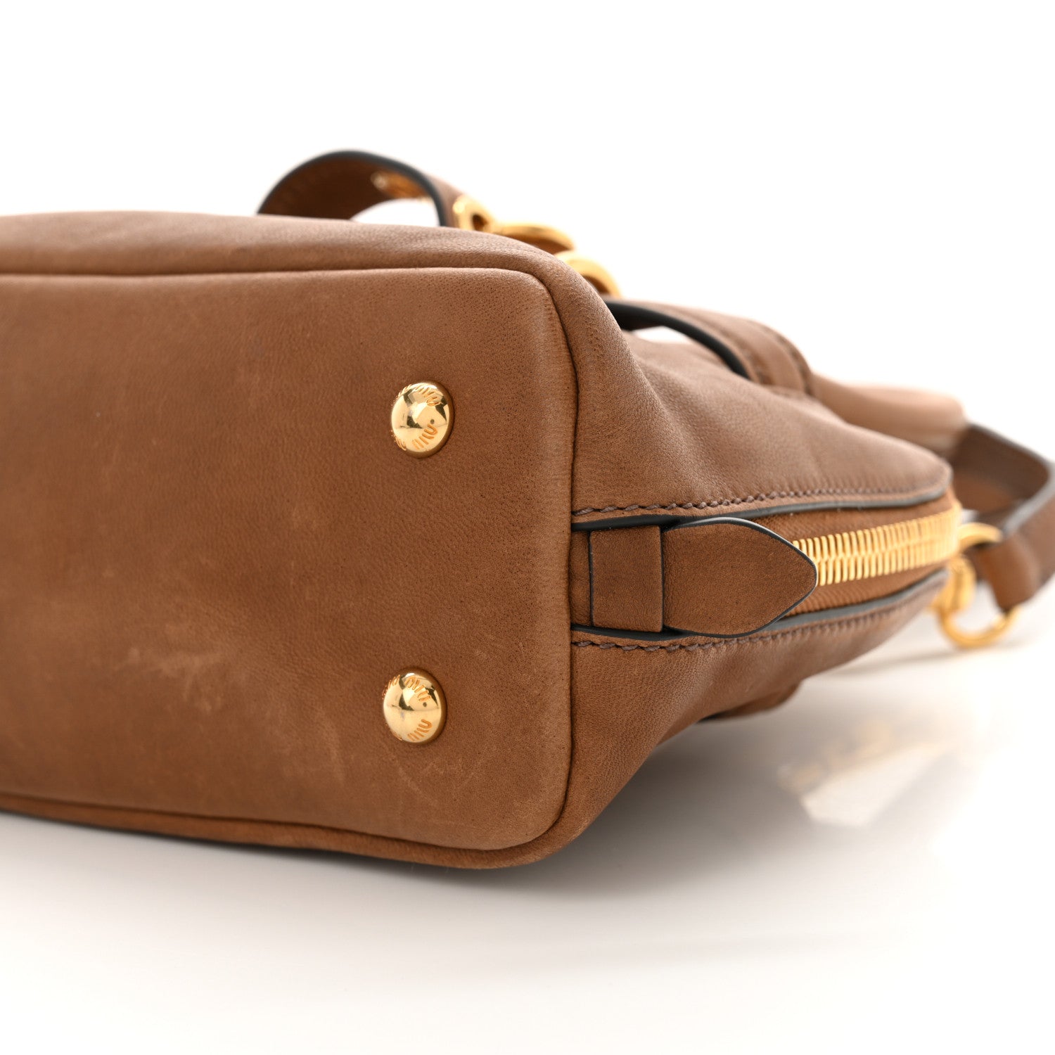 Miu Miu Nappa Aviator Small Aventure Bag Rovere 9 of 12