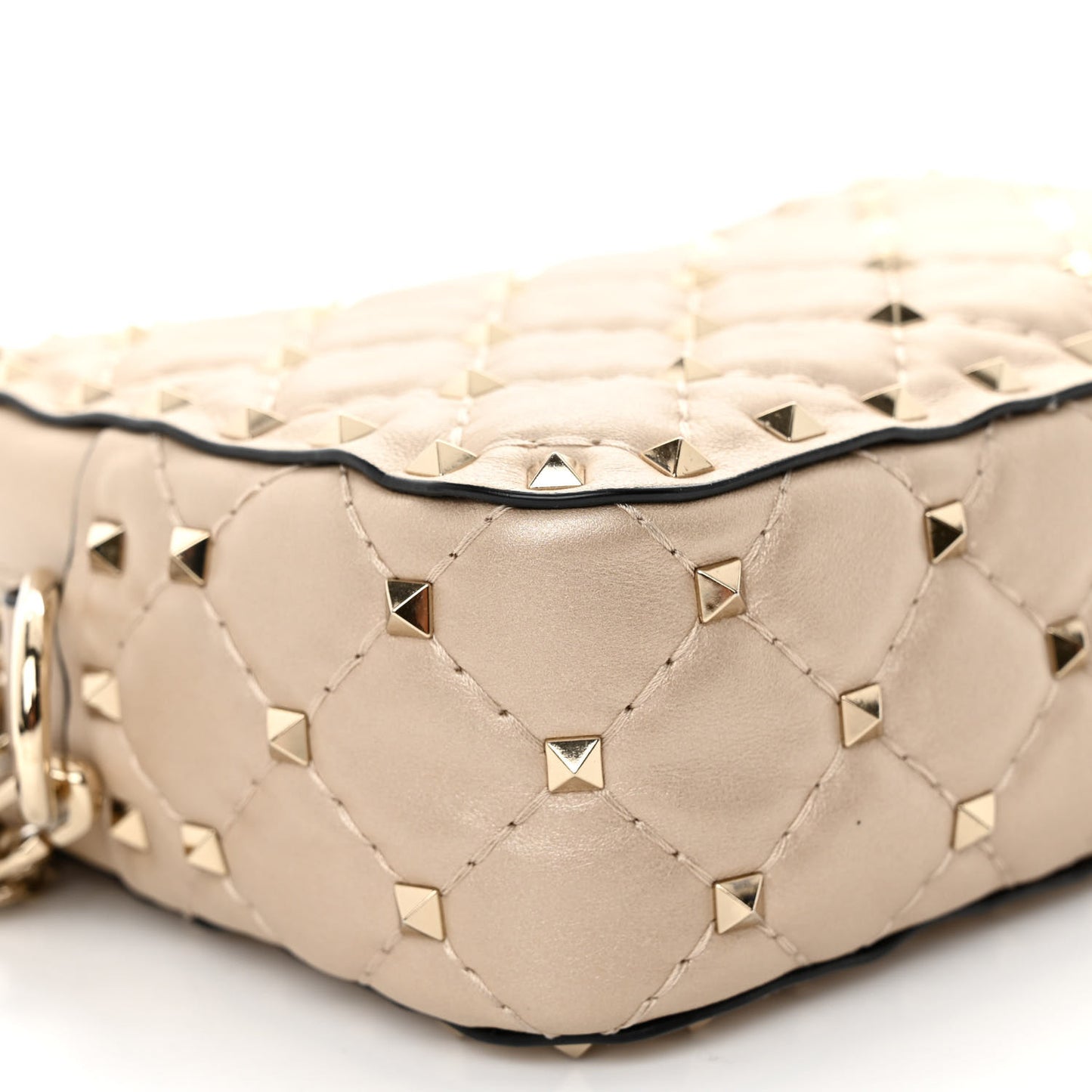Metallic Nappa Rockstud Spike Camera Crossbody Bag Skin
