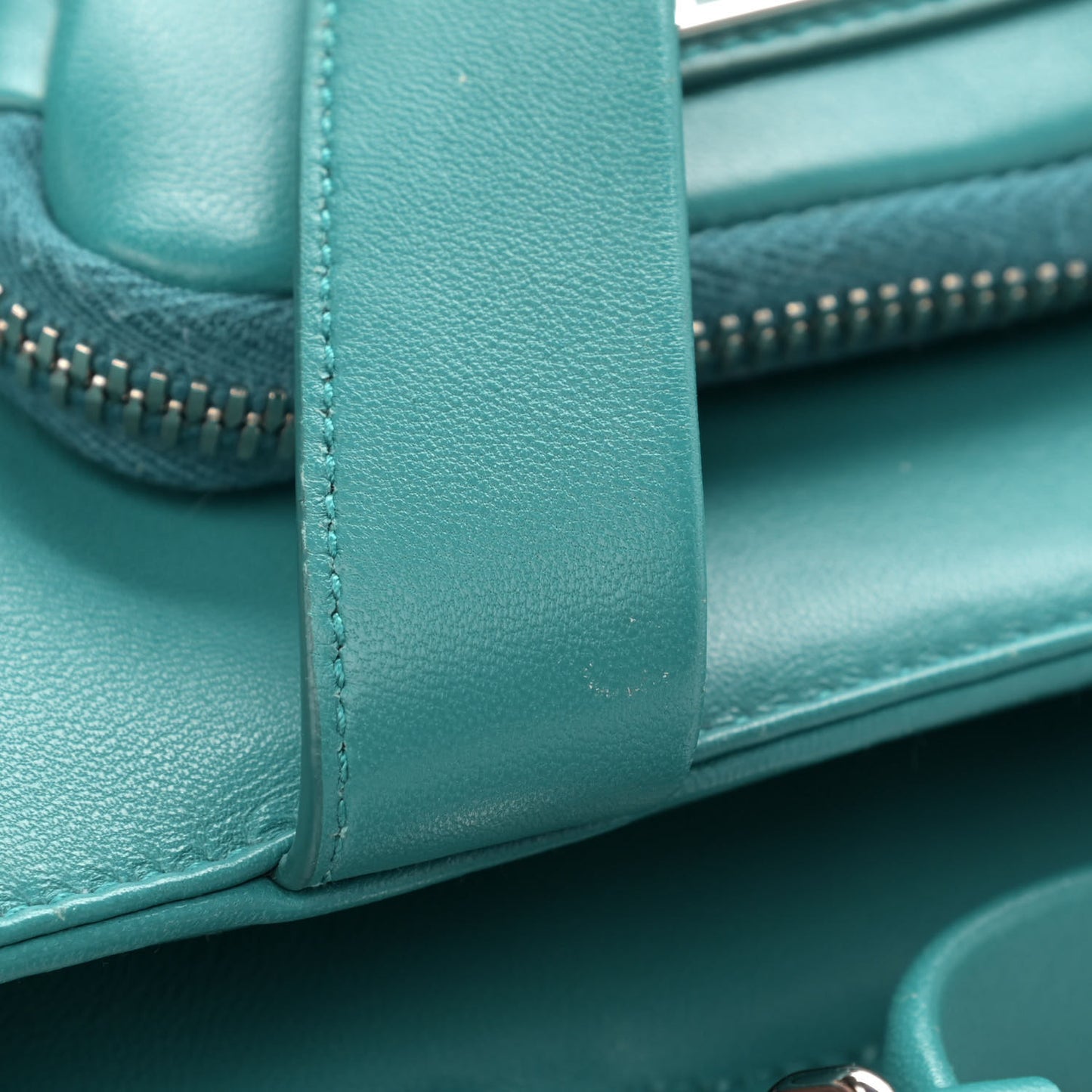 Nappa Triangle Pocket Small Tote Bag Teal