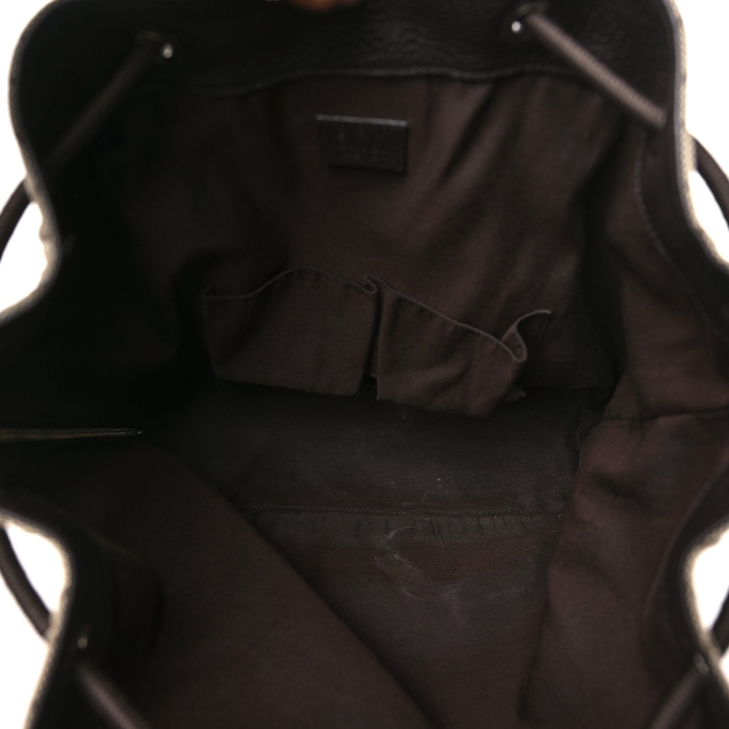 Monogram Dollar Calfskin O Drawstring Backpack Beige Ebony Testa di Moro Dark Chocolate