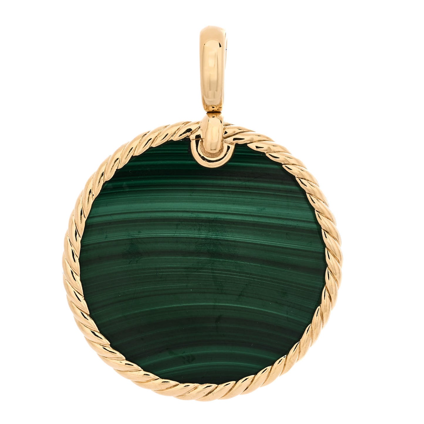 18K Yellow Gold Malachite Elements Pendant