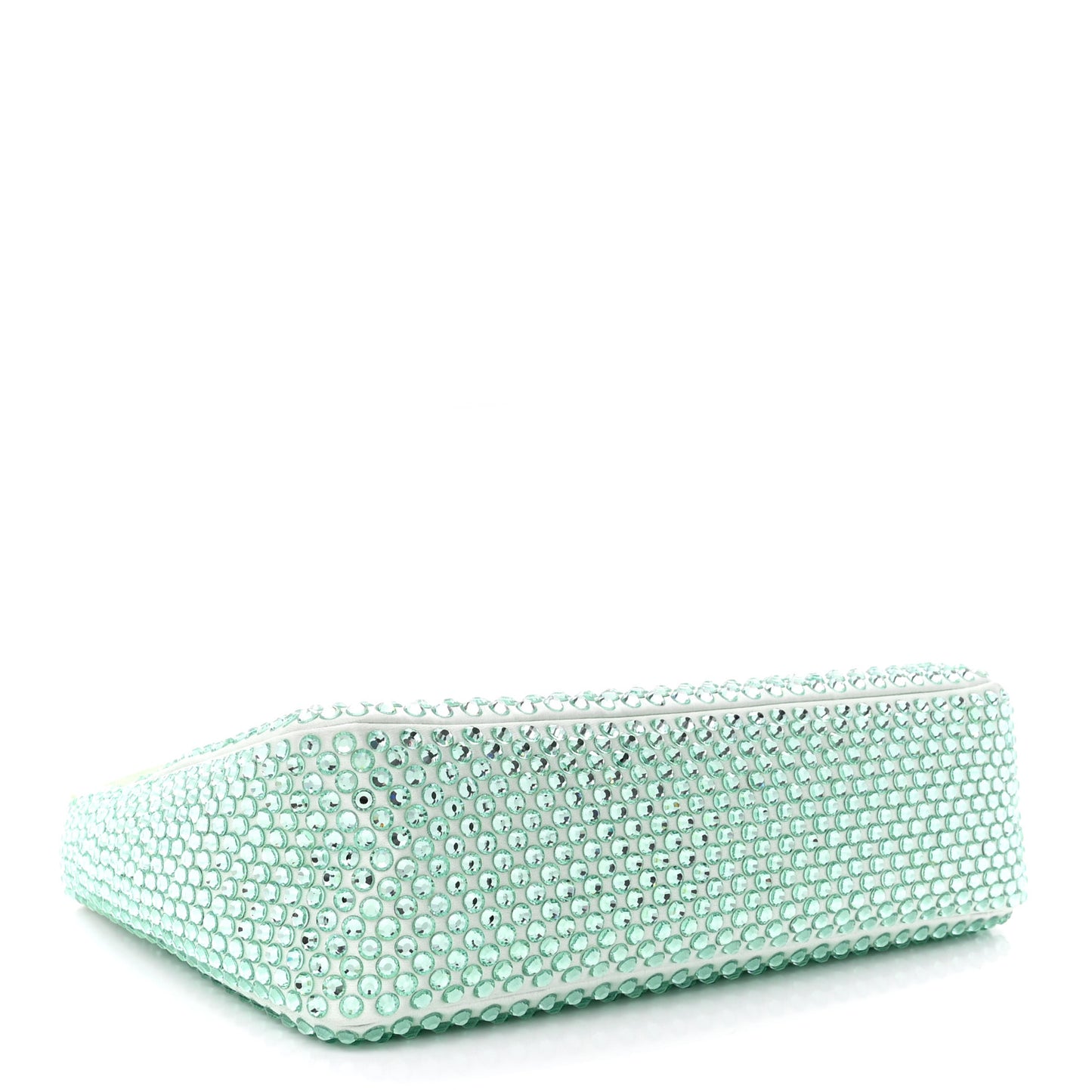 Satin Crystal Mini Re-Edition 2000 Bag Acqua