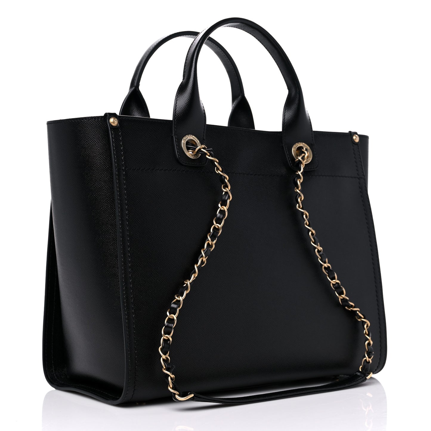 Caviar Small Studded Deauville Tote Black