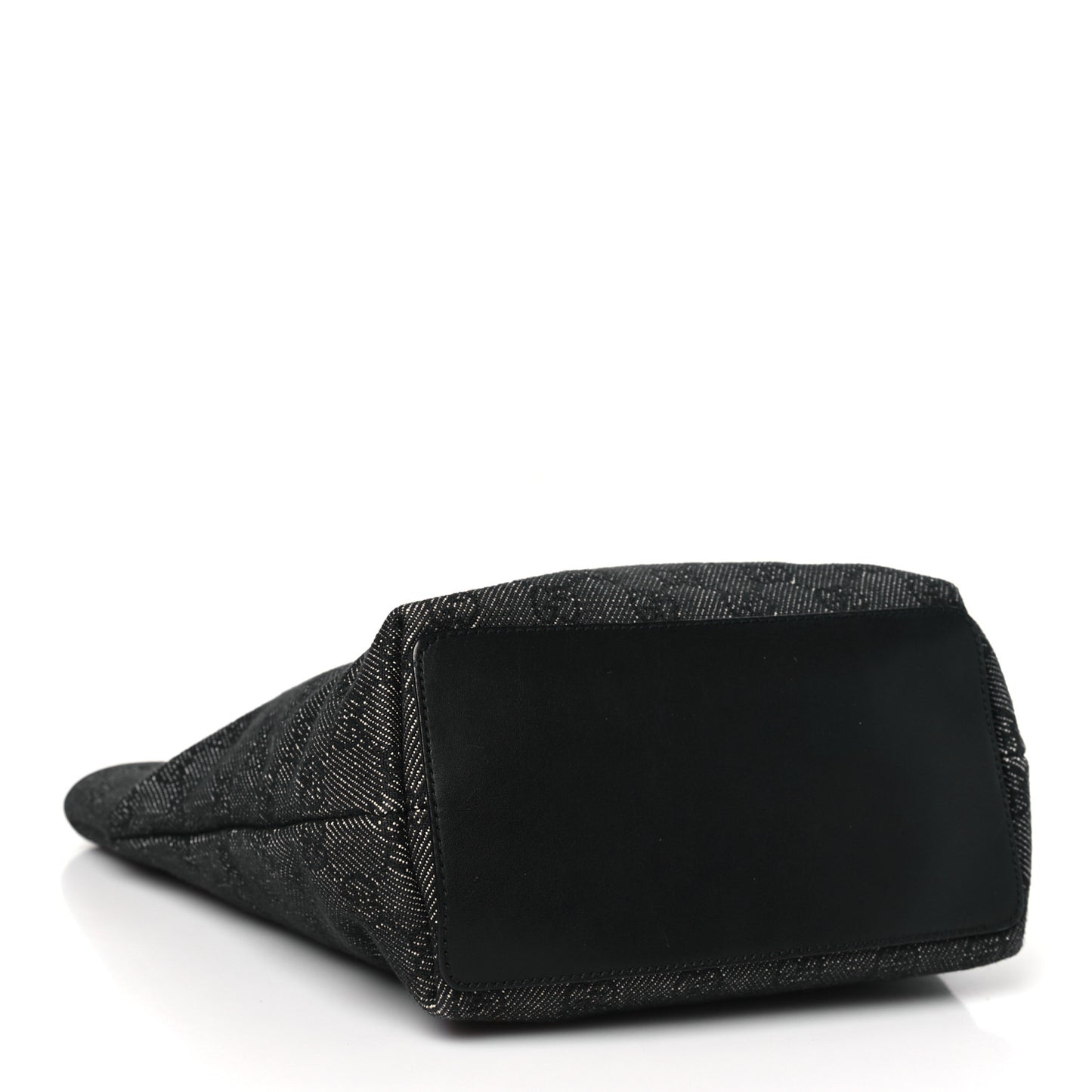 Denim Monogram Small Bucket Tote Black