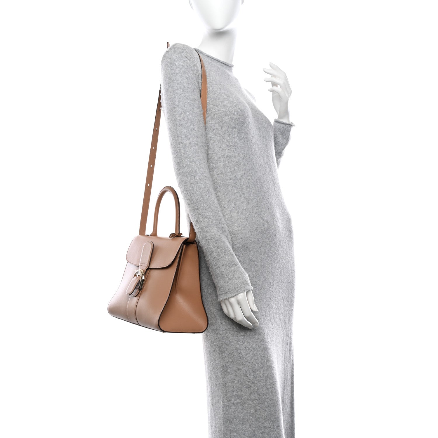 Delvaux Box Calfskin MM Brillant Satchel Tender Beige 2 of 10