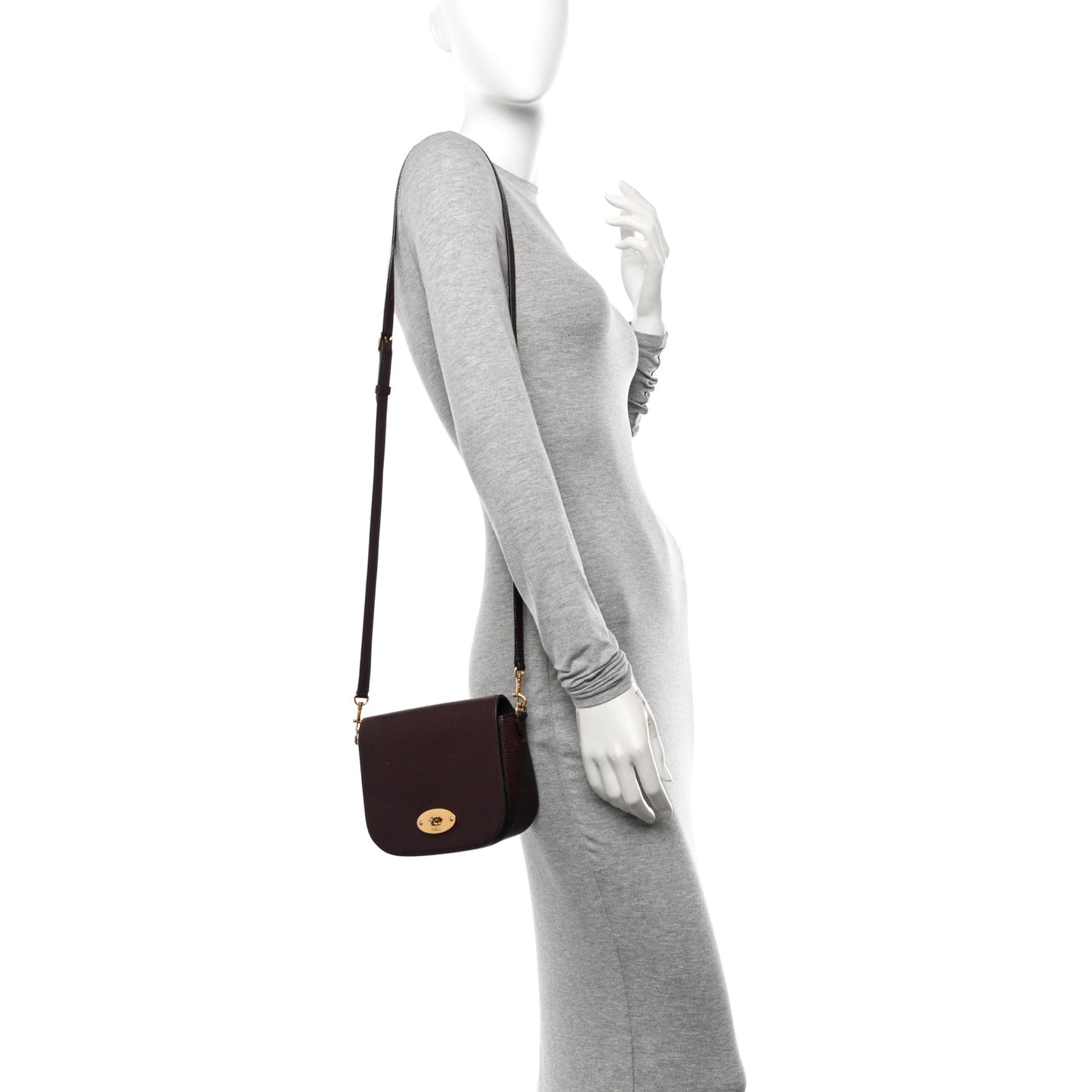 Natural Grained Calfskin Small Darley Satchel Oxblood