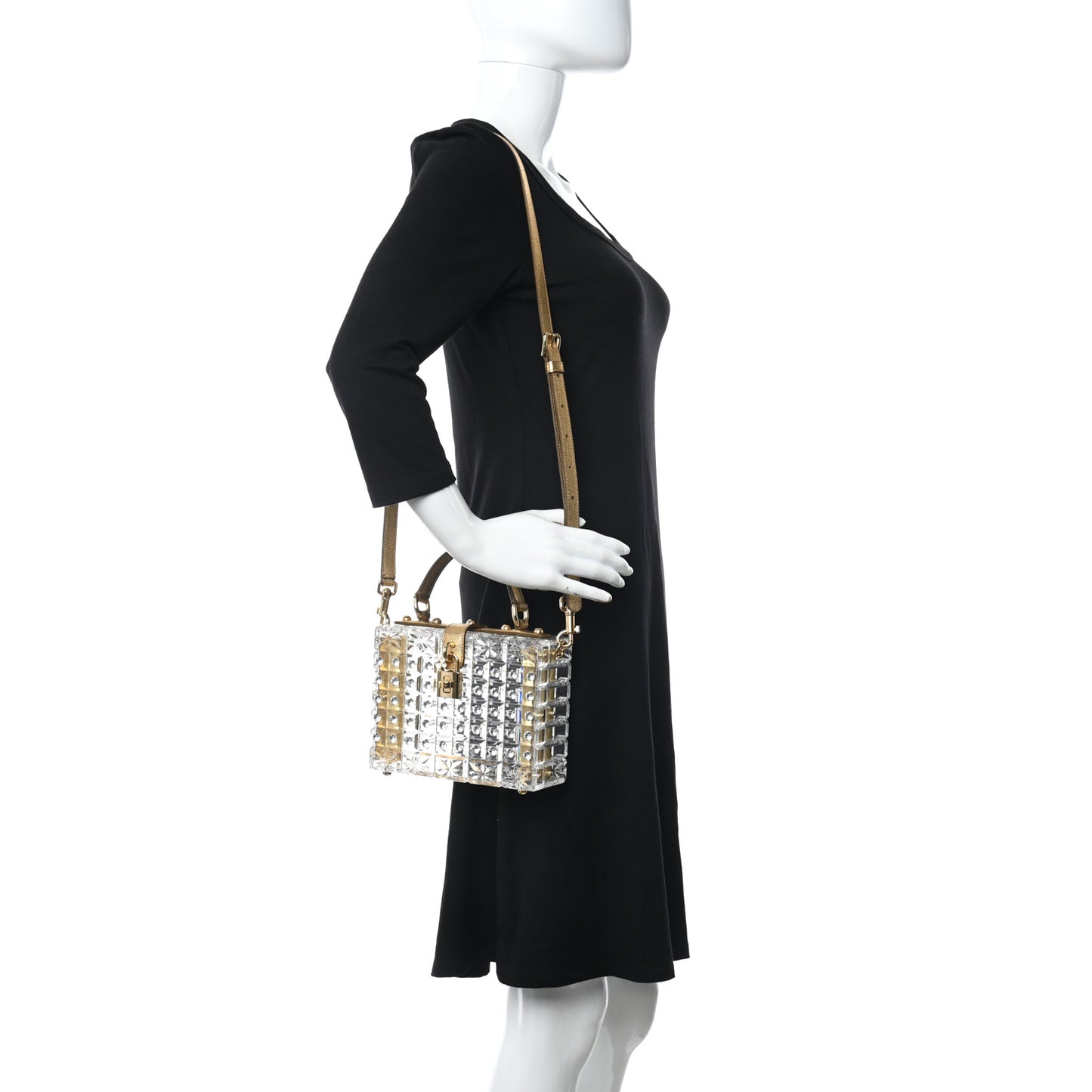 Plexiglass Bohemia Box Bag Gold