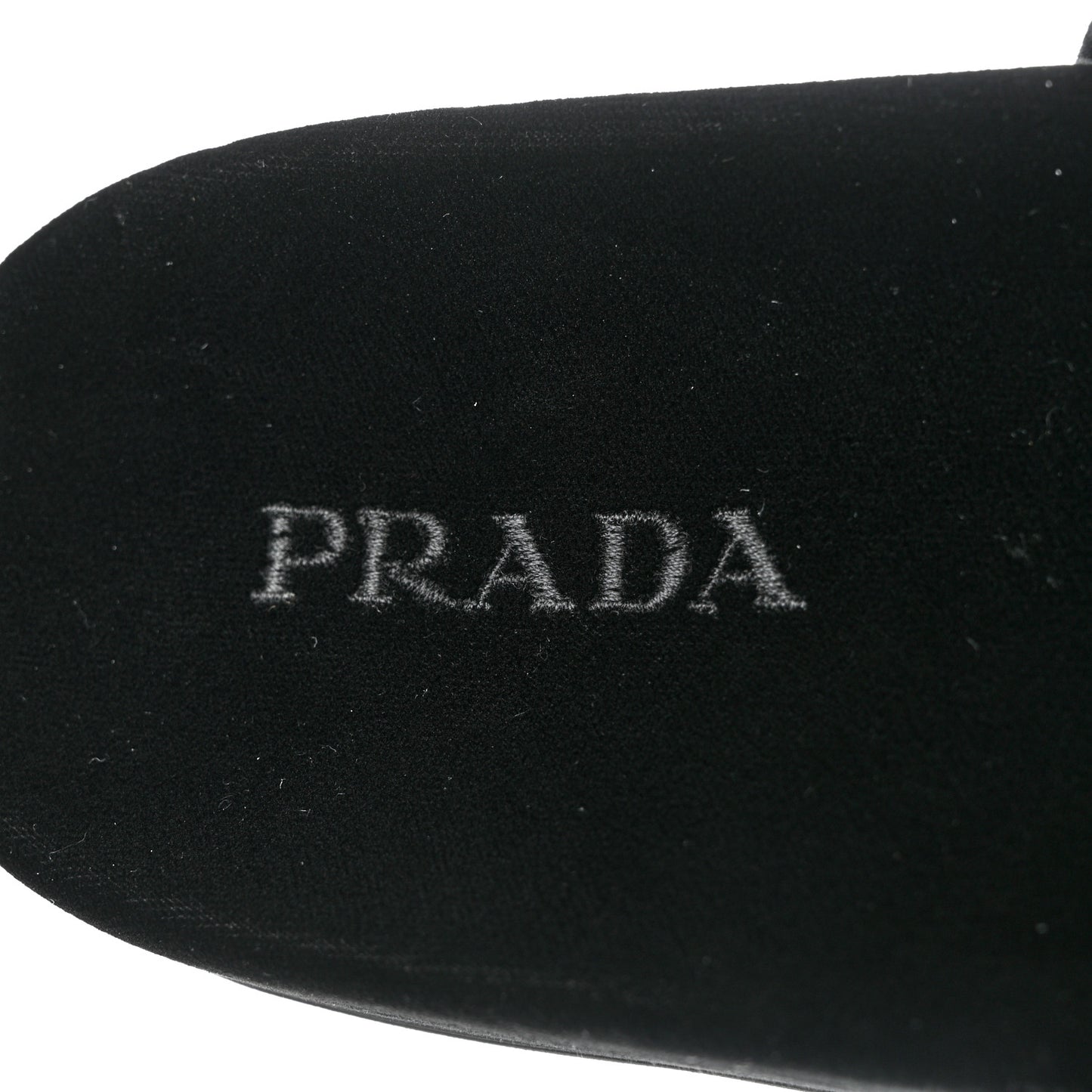 Velvet Logo Lug Sole 20mm Slide Sandals 38 Black