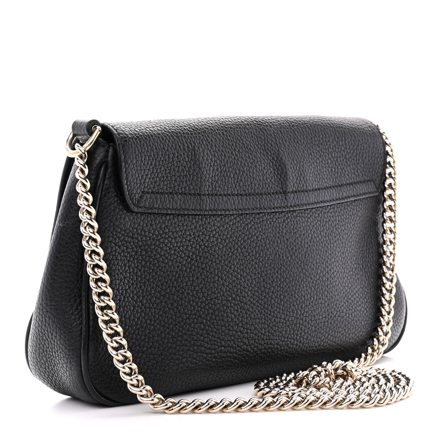 Gucci Pebbled Calfskin Medium Soho Flap Crossbody Black 3 of 14