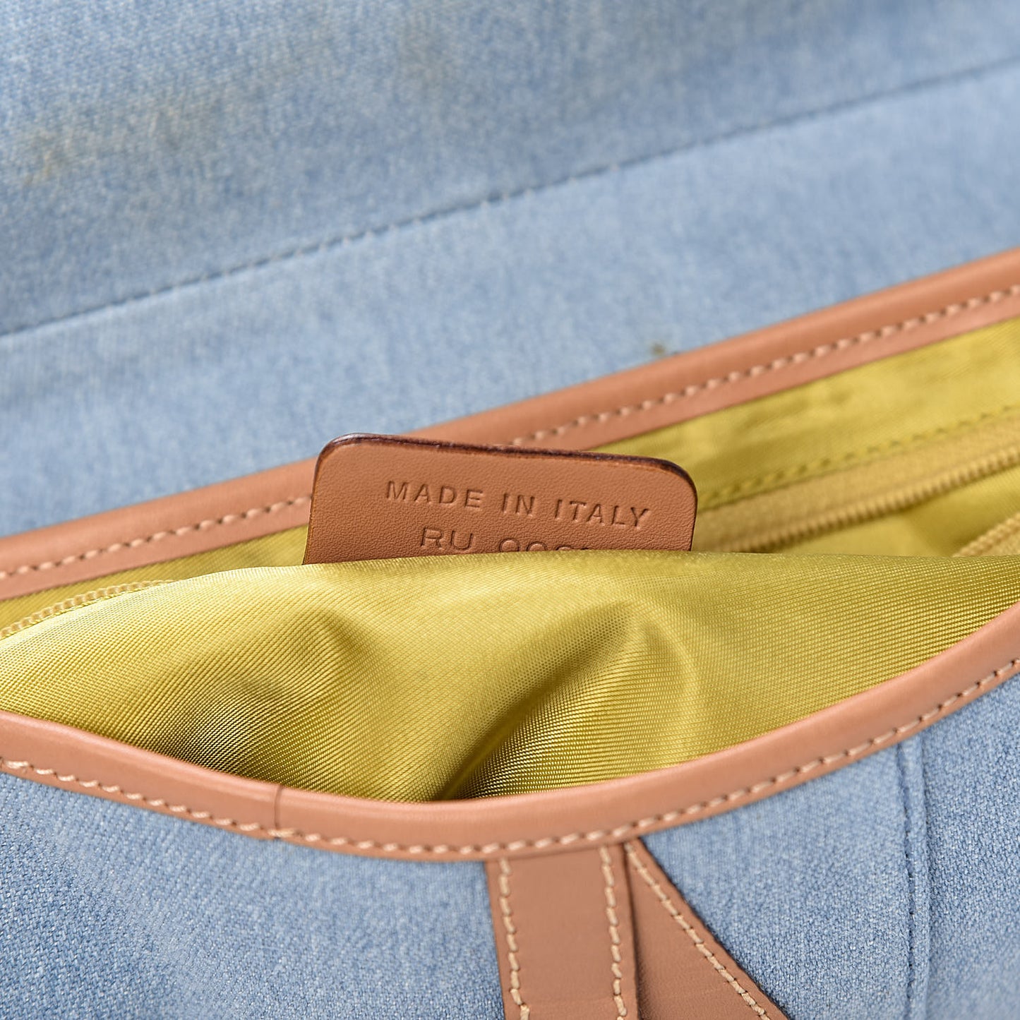 Denim Calfskin Saddle Bag Light Blue